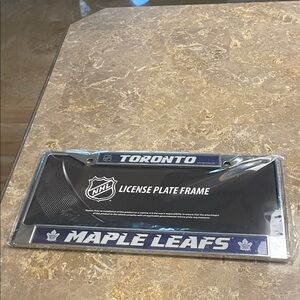 NHL Toronto Maple Leafs Bling Chrome License Plate Frame - Blue and White